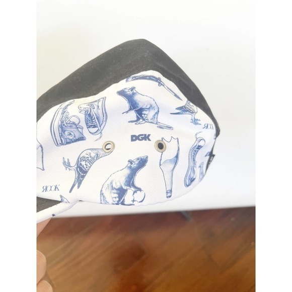 Rook x DGK collab 5-Panel Strapback Graphic Hat Blue White Black Flat Bill - Picture 6 of 6